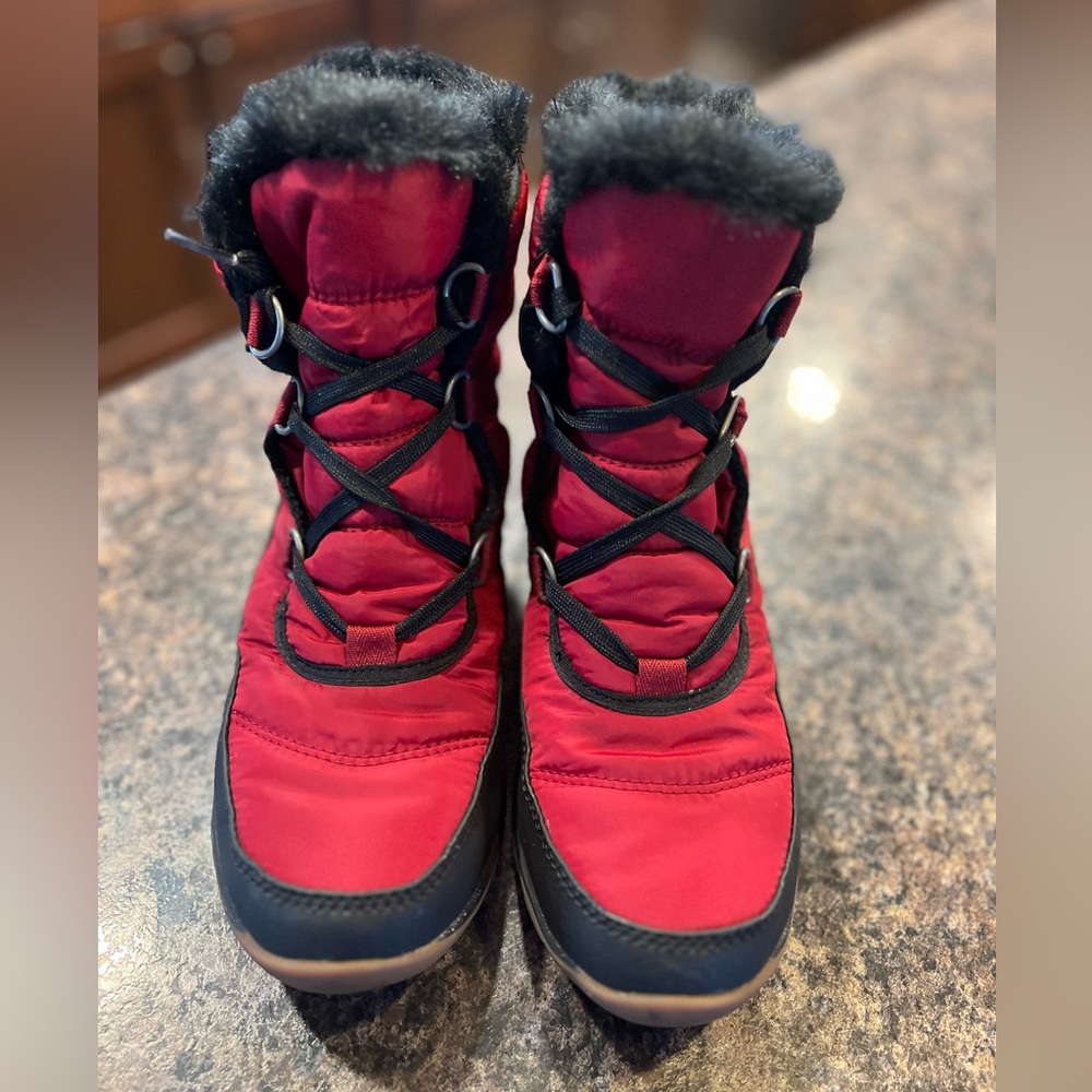 Women’s red Sorel winter boots